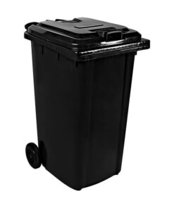 240L Wheelie Bin - Recycled Plastic - 2 Wheel - Black