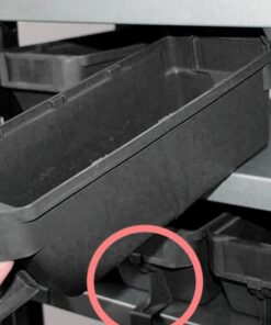 Front Stopper for Shelf Bin - Loose Parts Warehouse Storage Container - Plastic - Black
