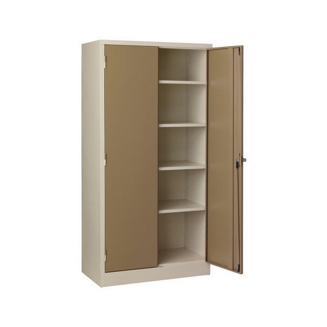 Steel Stationery Cupboard - Metal Storage Cabinet - 4 Shelves - Economy - Ivory Karoo - 180 x 90 x 35 cm - SC350IK-ivorykaroo