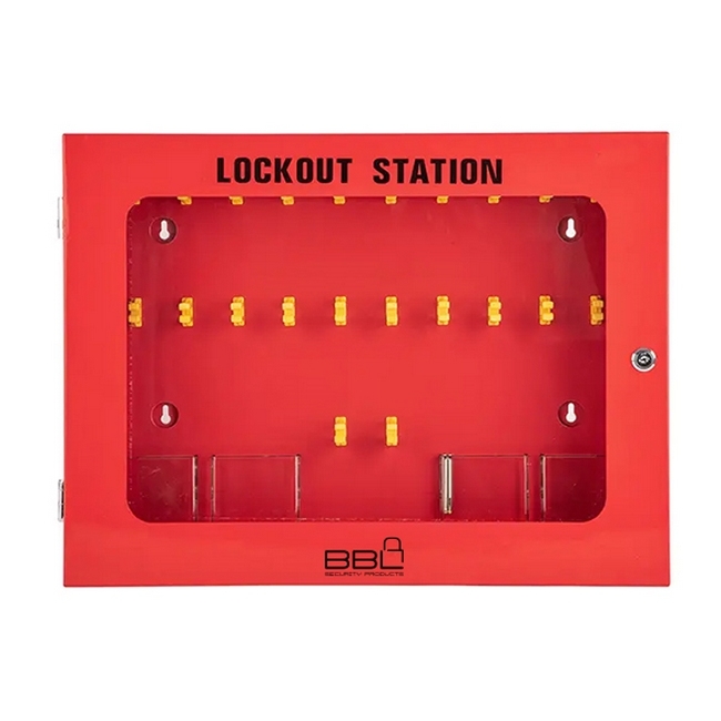 Lockout Station - Holds 44 Locks - Red - Steel -56 x 7 x 46 x 7 cm