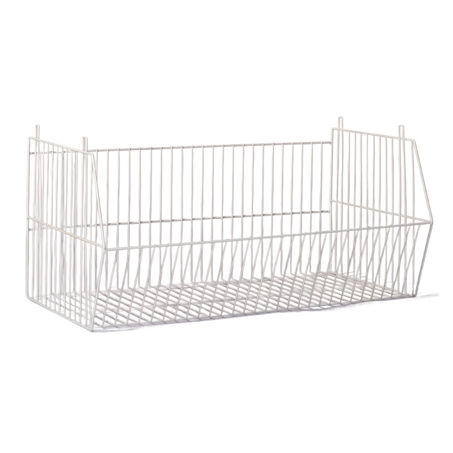 Steel Stacking Basket - White - 88 x 40 x 40 cm