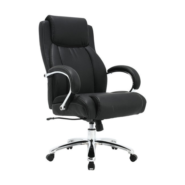 High Back Office Chair - Bonded Leather - Big and Tall - Swivel and Tilt - Gas Height - Colour Options