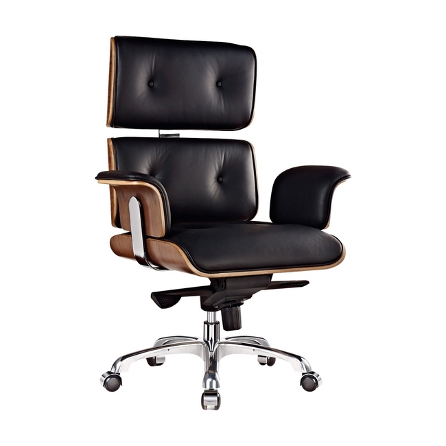 High Back Office Chair - President - PU Leather with Wooden Frame - Frontal Pivot - Gas Height - Colour Options