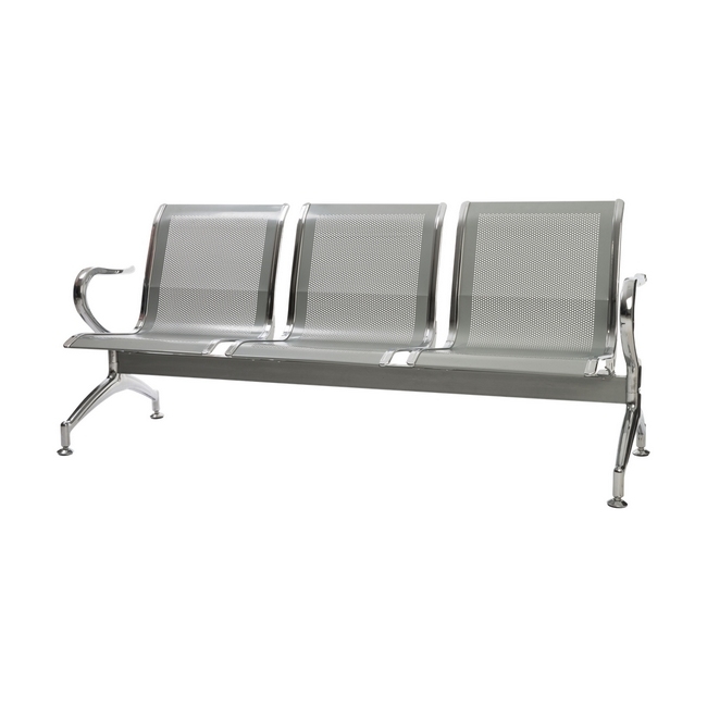 Airport Bench - Public Seating - Heavy Duty Standard Steel - Indoor Use - Flat Packed - Three Seater - 180 x 67 x 79 cm