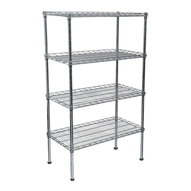 Wire Steel Shelving 4 Shelves - 150 x 90 x 45 cm