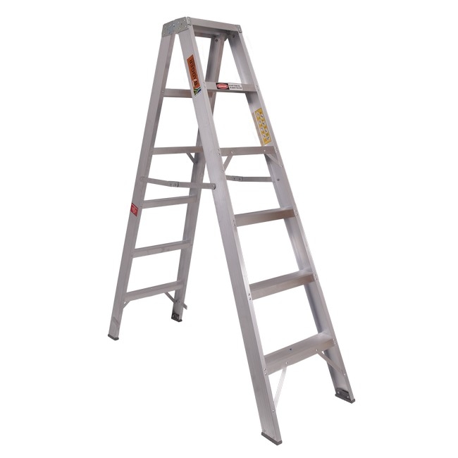 Aluminium Step Ladder - Double Sided - Heavy Duty Industrial - 16-Step - 4.80m