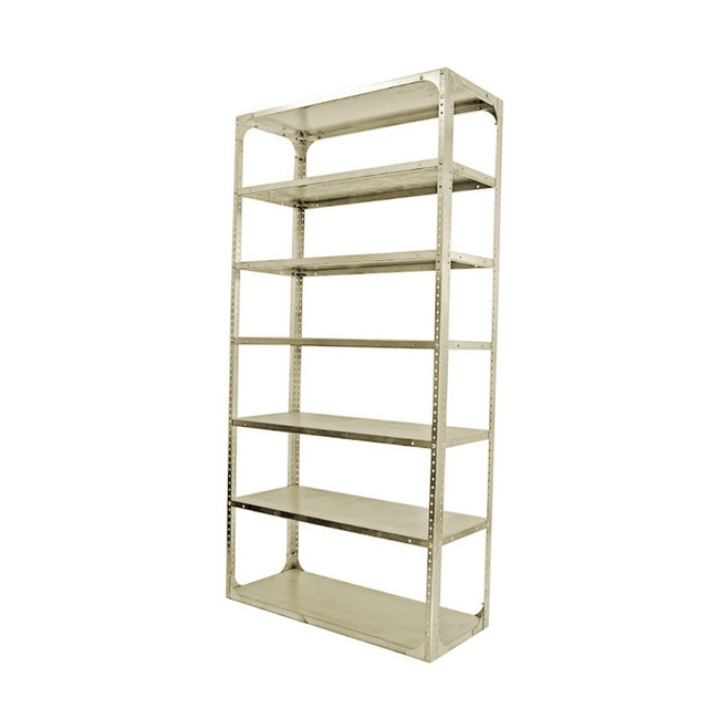 Bolted Shelving Steel Bay 7 Shelves - Uni-Angle - Seven Shelf Kit - Painted - 365.8 x 91.4 x 38.1 cm