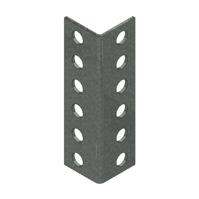 Bolted Shelving Steel Upright Splice - Uni-Angle 35 - Galvanised - For Extension Of Upright