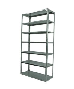 Bolted Shelving Steel Bay 7 Shelves - Uni-Angle - Seven Shelf Kit - Galvanised - 335.3 x 91.4 x 91.4 cm