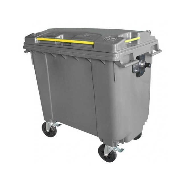 660L Wheelie Bin - 4 Wheel - Bulk Bin - Plastic - Grey