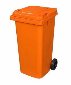 120L Wheelie Bin - 2 Wheel - Plastic - Orange