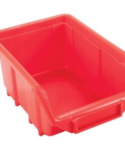 Senator Stack & Hang Plastic Bin - Small Parts Storage - SEN1 - with Label Holder - 16.5 x 11 x 7.5 cm - Red