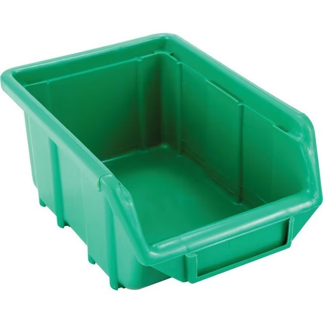 Senator Stack & Hang Plastic Bin - Small Parts Storage - SEN1 - with Label Holder - 16.5 x 11 x 7.5 cm - Green