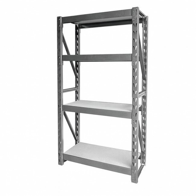 Matlock Heavy Duty Shelving - Steel - 4 Shelves - Grey - 455kg UDL Capacity - 43 x 104 x 183 cm