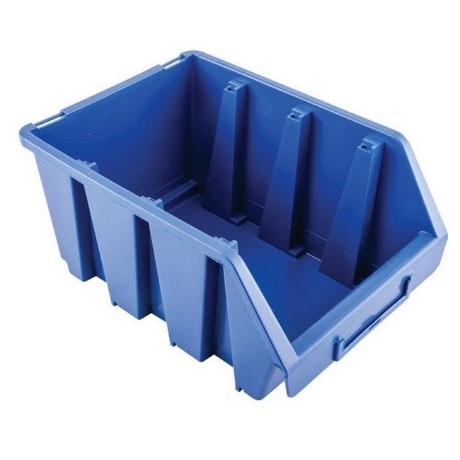 Matlock Plastic Storage Bin - Wall Mountable & Stackable - Label Holder - 17 x 24 x 12.6 cm - Blue