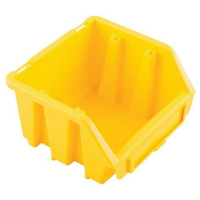 Matlock Plastic Storage Bin - Wall Mountable & Stackable - Label Holder - 11.6 x 11.2 x 7.5 cm - Yellow