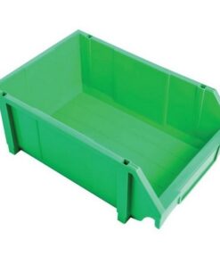Matlock Plastic Louvre Panel Bin - Stack and Hang Container - Interlocking Design - 28 x 42.5 x 18.4 cm - Green