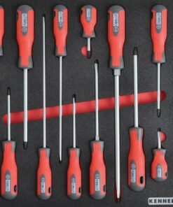 KennedyPro Screwdriver Set - 12 Pieces - with 2/3 Width Foam Tool Control Inlay for Tool Chests