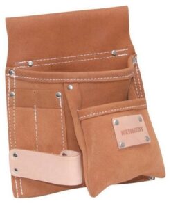 Kennedy Tool Belt - Leather - 5 Pockets -Brown - 25 x 21 cm