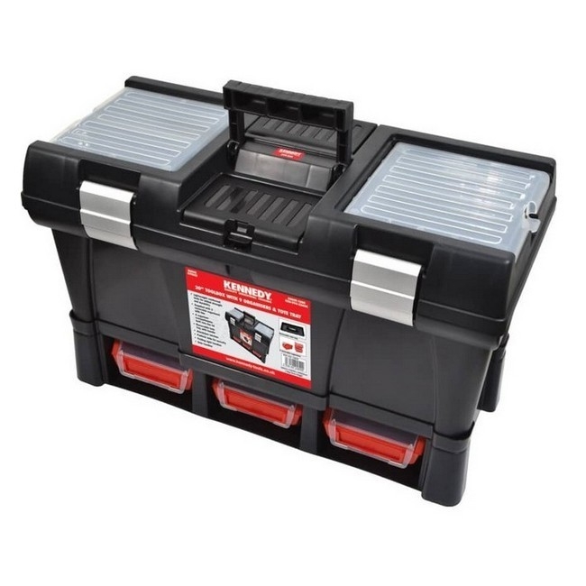 Kennedy Plastic Tool Box - 9 Compartments - 52.5 x 25.6 x 32.5 cm