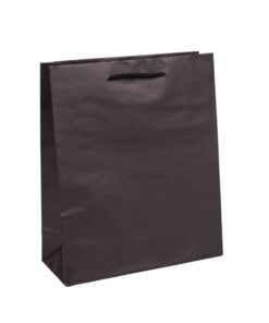 Black A4 paper carrier bag with cord handles