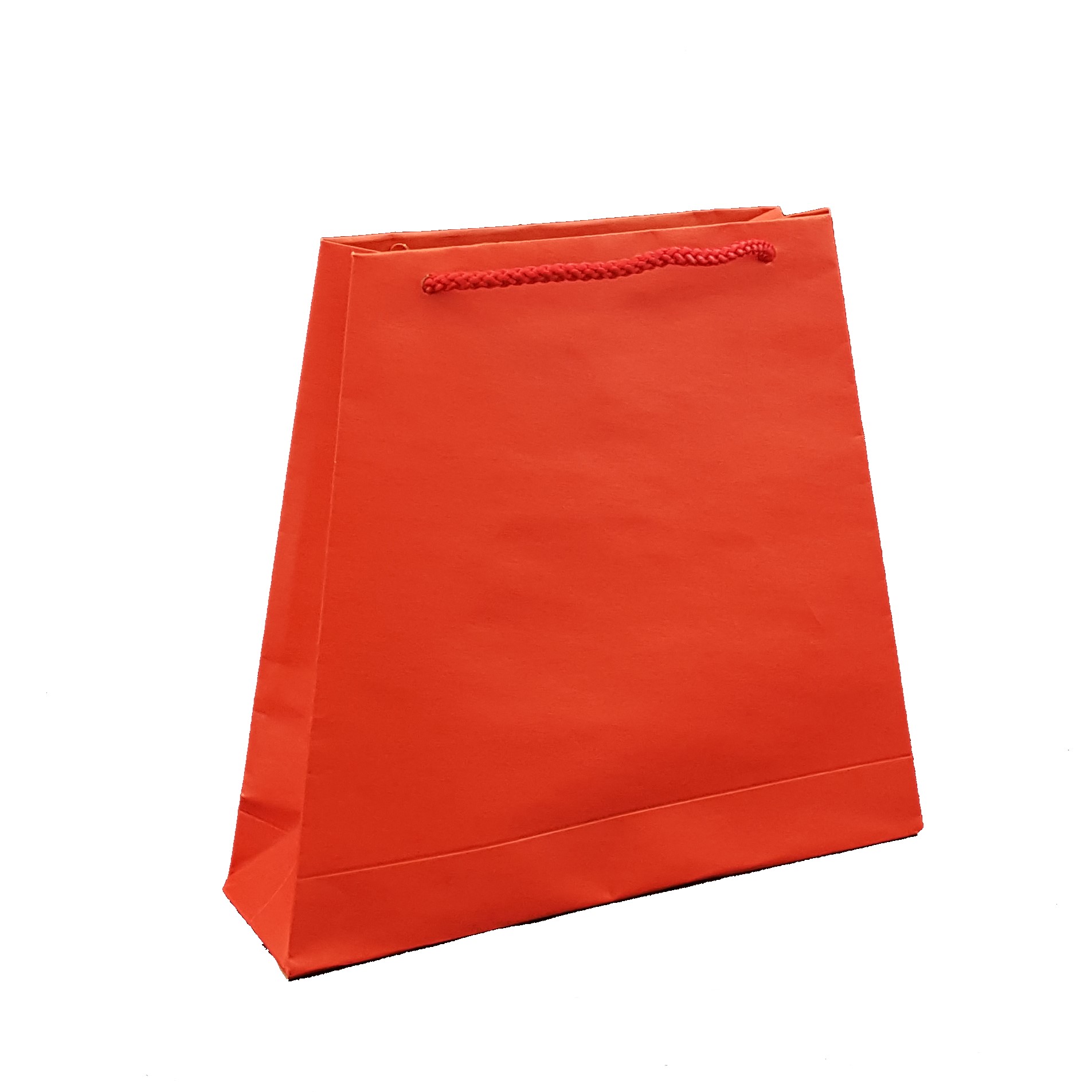 Red Small Tapered paper carrier bag with cord handles