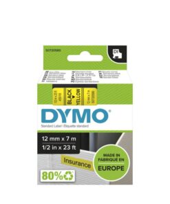 Dymo D1-Tape, 12mm x 7m Black on Yellow