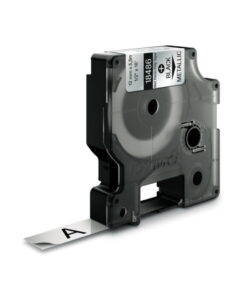 Dymo Original Ind. Tape for Rhino (12mm x 5.5m, Permanent, Polyester, Black on Metallic)