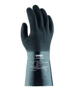 Uvex U-Chem 3100 Chemical Protection Gloves, Black, Size 9, Nitrile Rubber, Box of 10 Pairs​