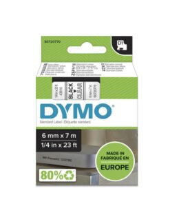 Dymo D1 Tape (6mm x 7m, Black on Clear)