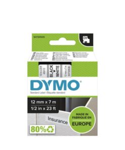 Dymo D1 Standard Labelling Tape 12mm x 7m - Black on White​