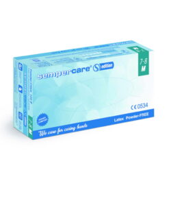Semperit Disposable Gloves Size M 7-8 Sempercare Edition Latex Natural White Powder-Free Non-Sterile Pack of 100