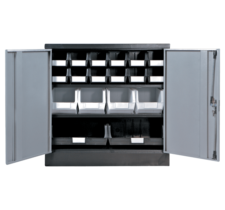 Black & Silver – Linbin ® Storage Bin Half Size Cabinet Kit