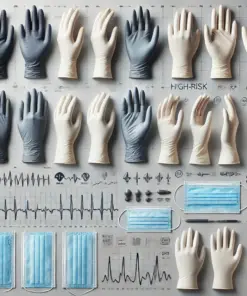 LLG Disposable Gloves, Standard, Nitrile, Size M Blue, Textured, Powder-Free, 240mm, Pack of 100