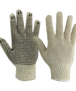 Poly/cotton String Knit Gloves PVC Dots Single Sides – 50s