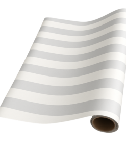 Silver Stripe on Pearl Giftwrap (5m x 50cm)