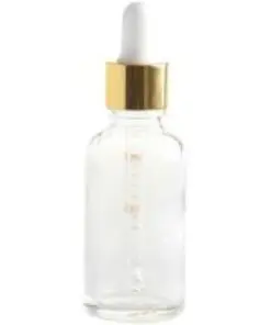 Dropper Bottle, Clear Glass, Gold Pipette Lid