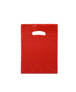 Red Plastic Carrier Bags (300+40x240mm)(500 Units)