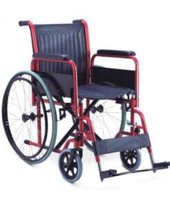 Steel Wheelchair with Detachable Arm & Footrest ��� PVC Seat
