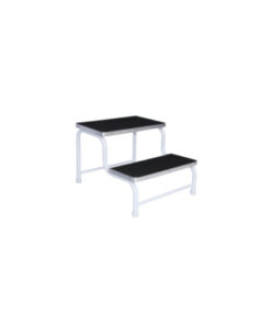 Double step with rubber tops with stainless steel surrounds