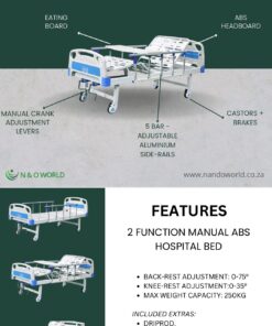 Alternative view of 2 Crank Hospital Bed with Driprod