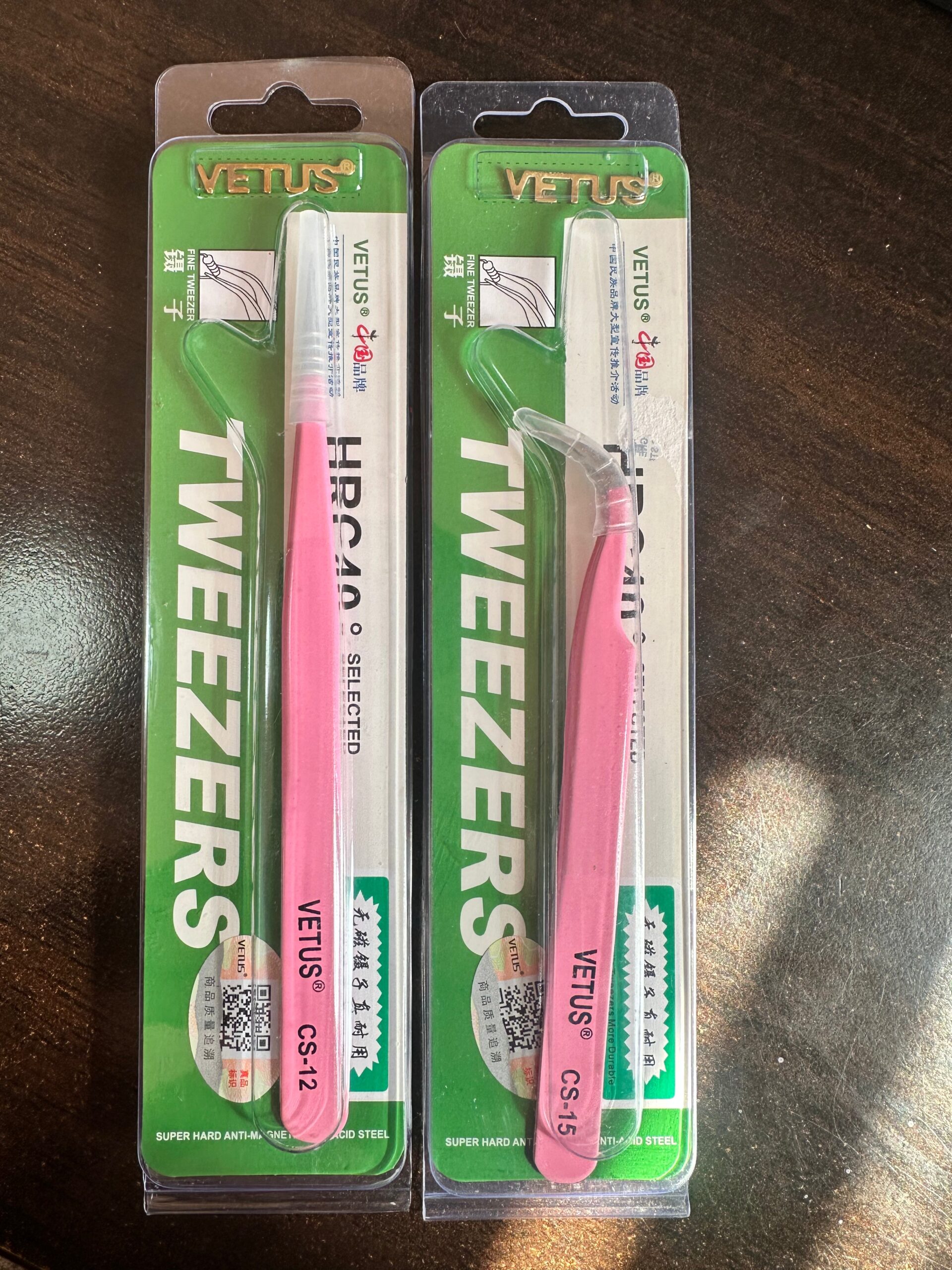 2x Pink Vetus tweezers DEMO
