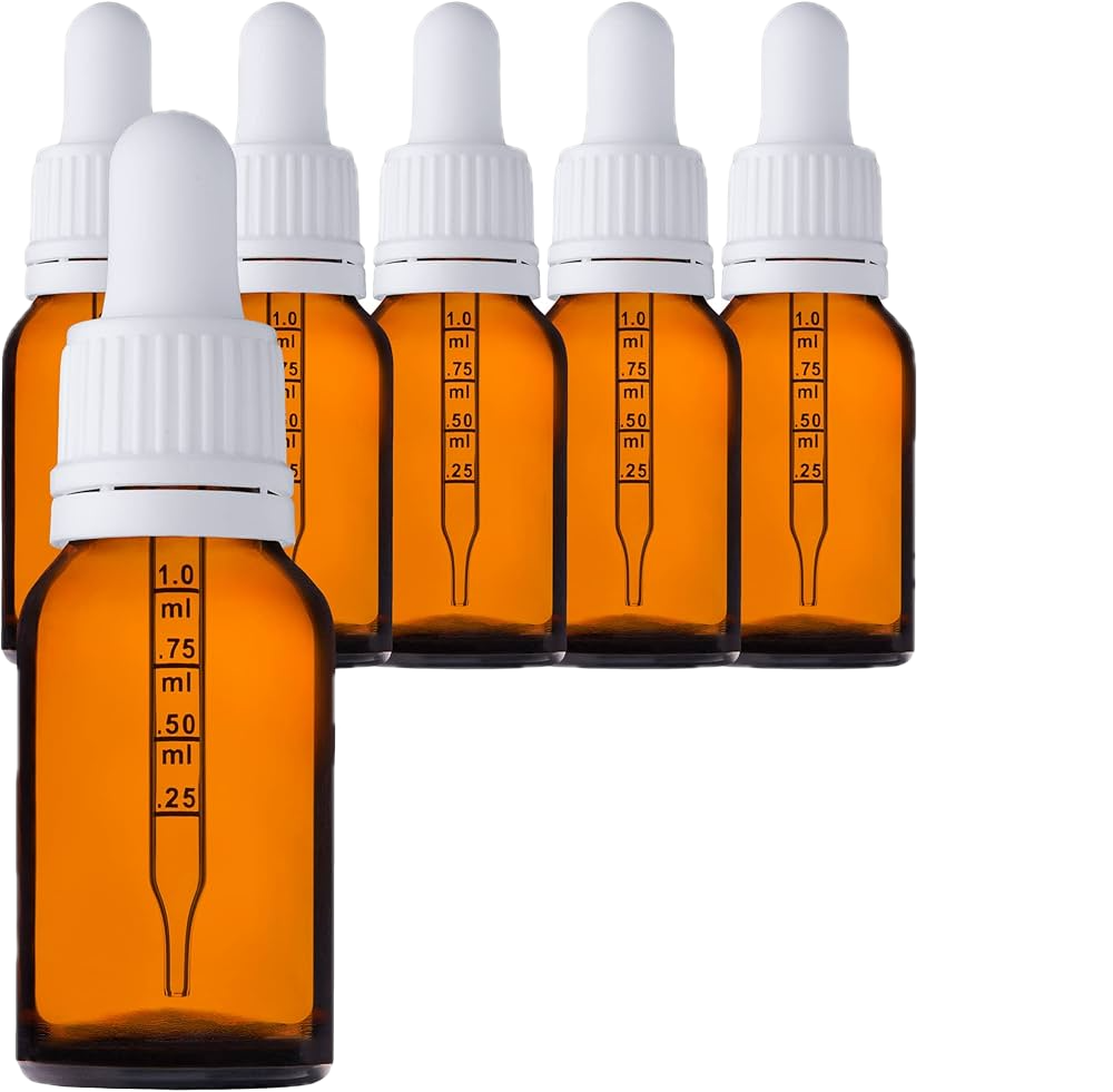 Dropper Bottles-Amber-White Lids - Image 3