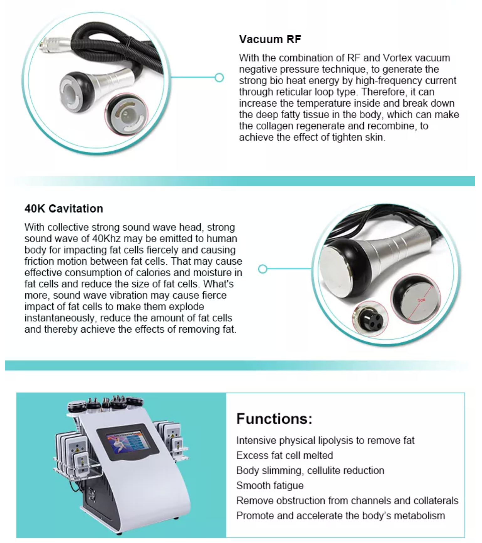 6 in 1 Slimming Lipolaser Cavitation Machine - Image 5
